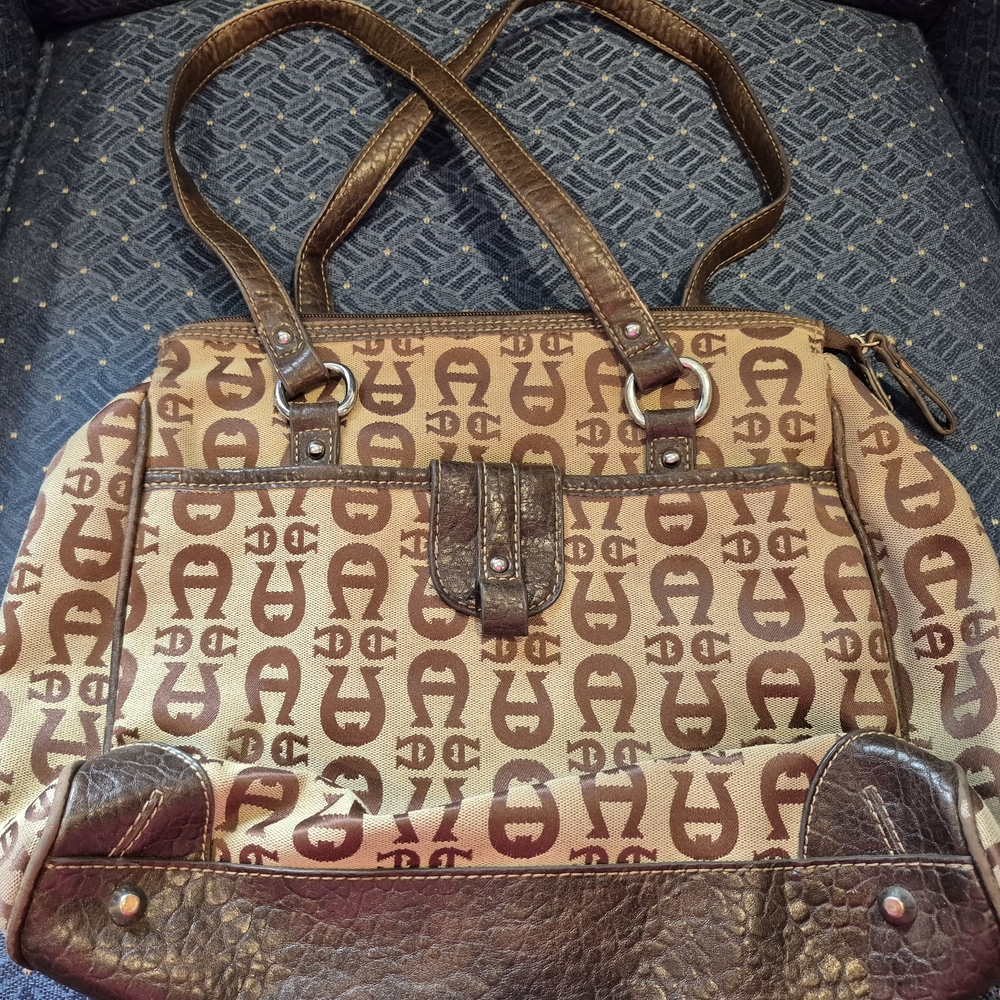 Etienne Aigner Brown Satchel with Timeless Elegance